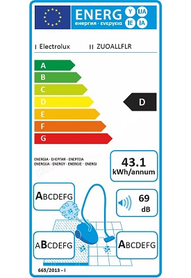 Aspirateur Electrolux - UltraOne ZUOALLFLR - Etiquette Energetique