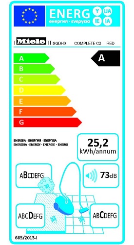 Aspirateur Miele - Complete C3 Red - Etiquette Energetique