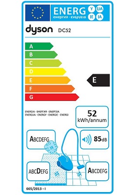 Aspirateur Dyson - DC52 Allergy - Etiquette Energetique