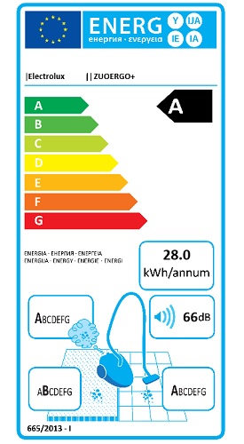 Aspirateur Electrolux - UltraOne ZUOERGO+ - Etiquette Energétique
