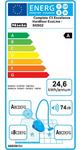 Aspirateur Miele - Complete C3 Excellence Hardfloor EcoLine - Etiquette Energétique