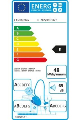 Aspirateur Electrolux - ZUSORIGINT - Etiquette Energétique