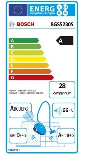 Aspirateur Bosch - BSG5230S - Etiquette Energetique