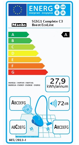 Aspirateur Miele - Complete C3 Boost EcoLine - Etiquette Energetique