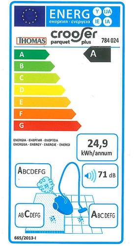 Aspirateur Thomas - Crooser Parquet Plus - Etiquette Energétique