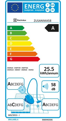 Aspirateur Electrolux - UltraSilencer ZEN ZUSANIMA58 - Etiquette Energétique