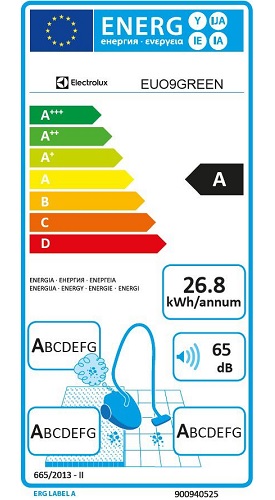 Aspirateur Electrolux - UltraOne EUO9GREEN - Etiquette Energétique