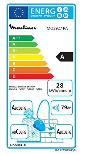 Aspirateur Moulinex- Compact Power MO3927PA - Etiquette Energétique