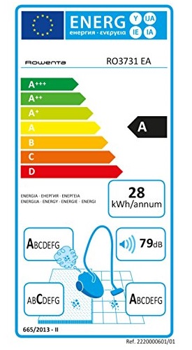 Aspirateur Rowenta - Compact Power Cyclonic RO3731EA - Etiquette Energétique